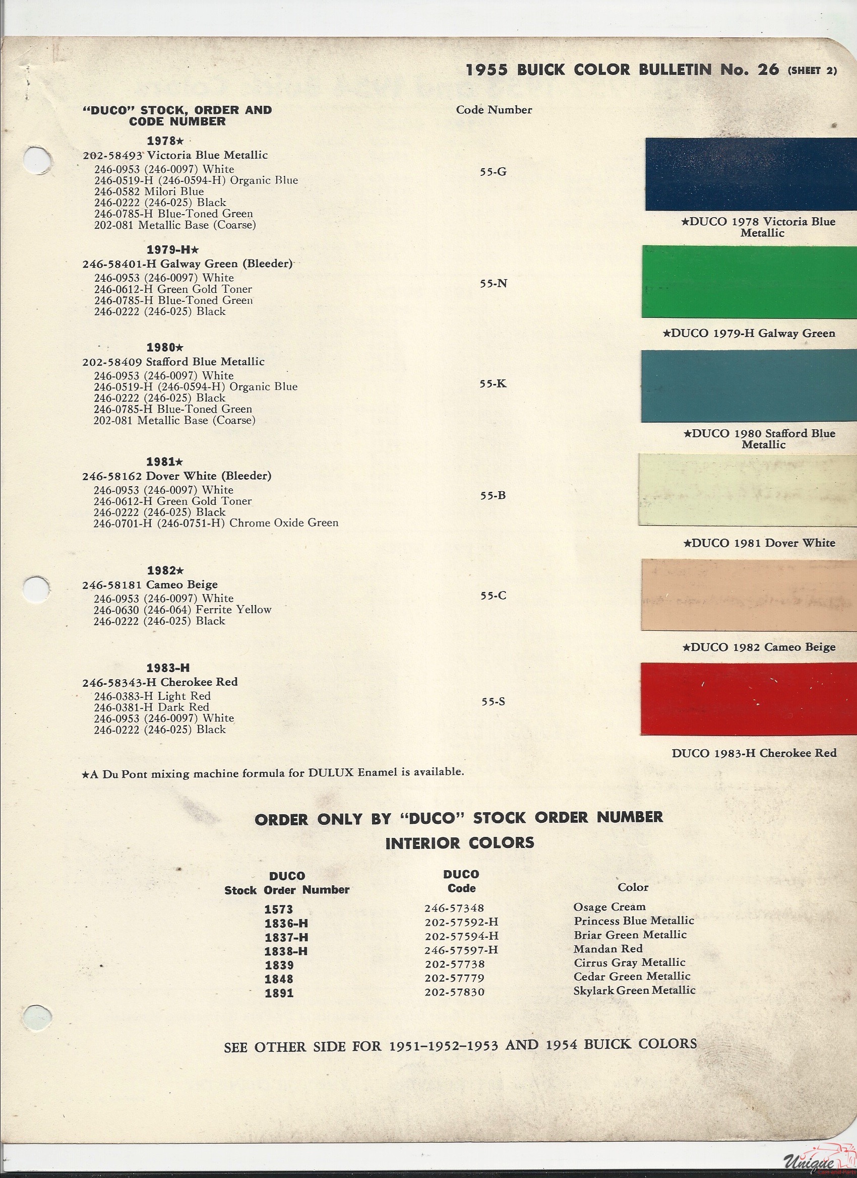 1955 Buick-2 Paint Charts